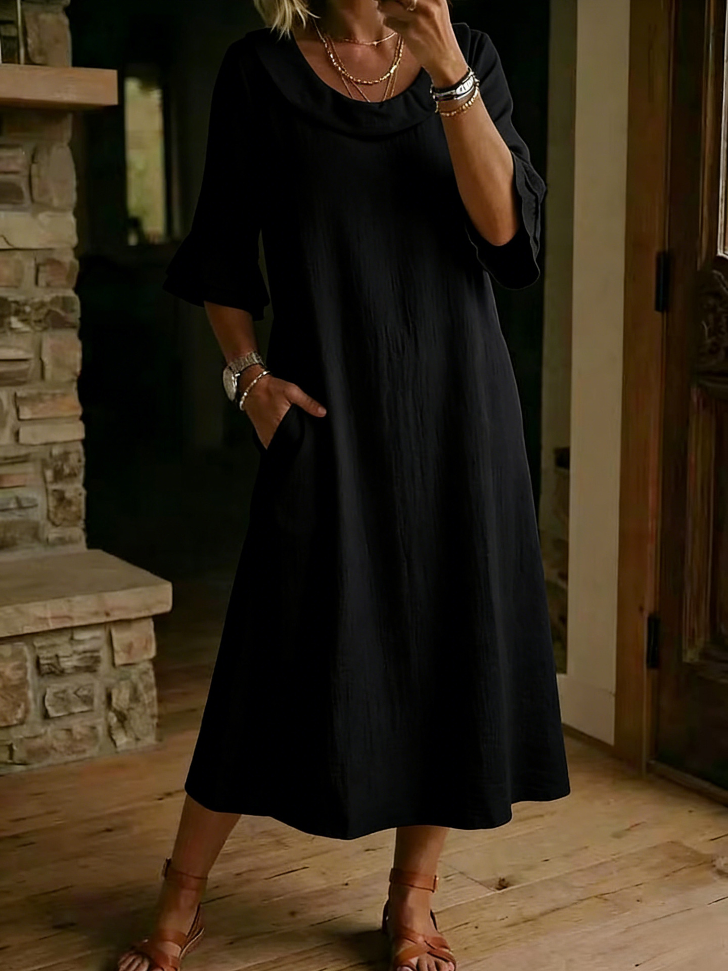 New Arrivals🔥Women's Neck Ruffle Casual Dress