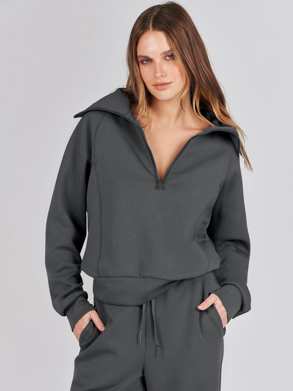 2024 Fall Trendy Outfits Oversized Two Piece Sweatsuit