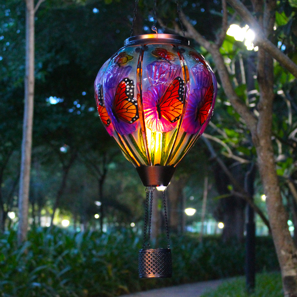 solar hot air balloon decoration patio ideas