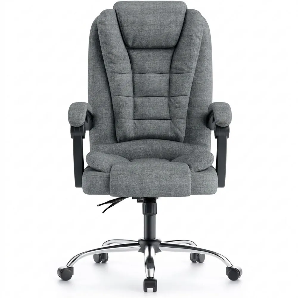 Silla de Oficina Ergonómica con Respaldo Alto y Altura Ajustable, Giratoria para Ordenador, Gris Oscuro