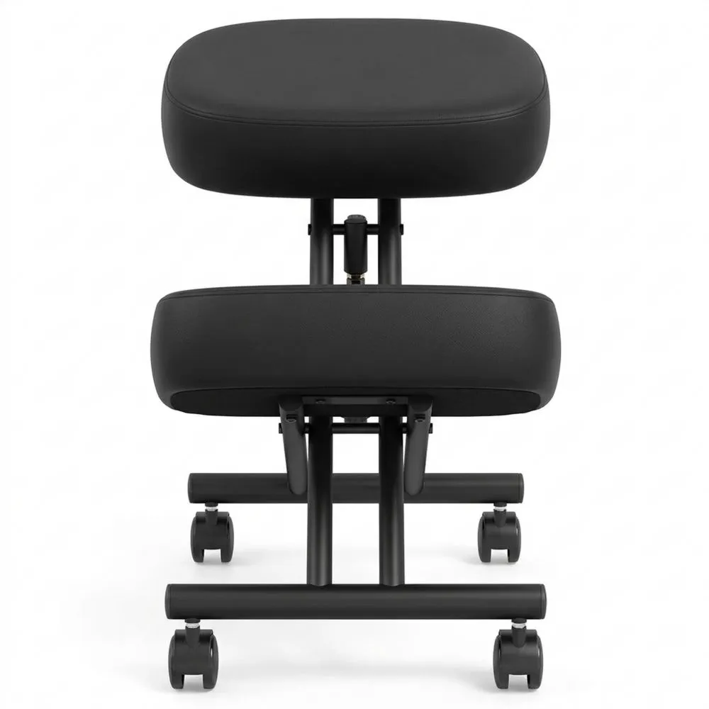 Silla Ergonómica Ajustable para Rodillas con Cojines de Espuma y Ruedas