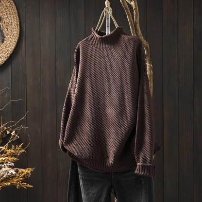 CLEARANCE SALE🔥Turtleneck three-dimensional diamond knitted sweater