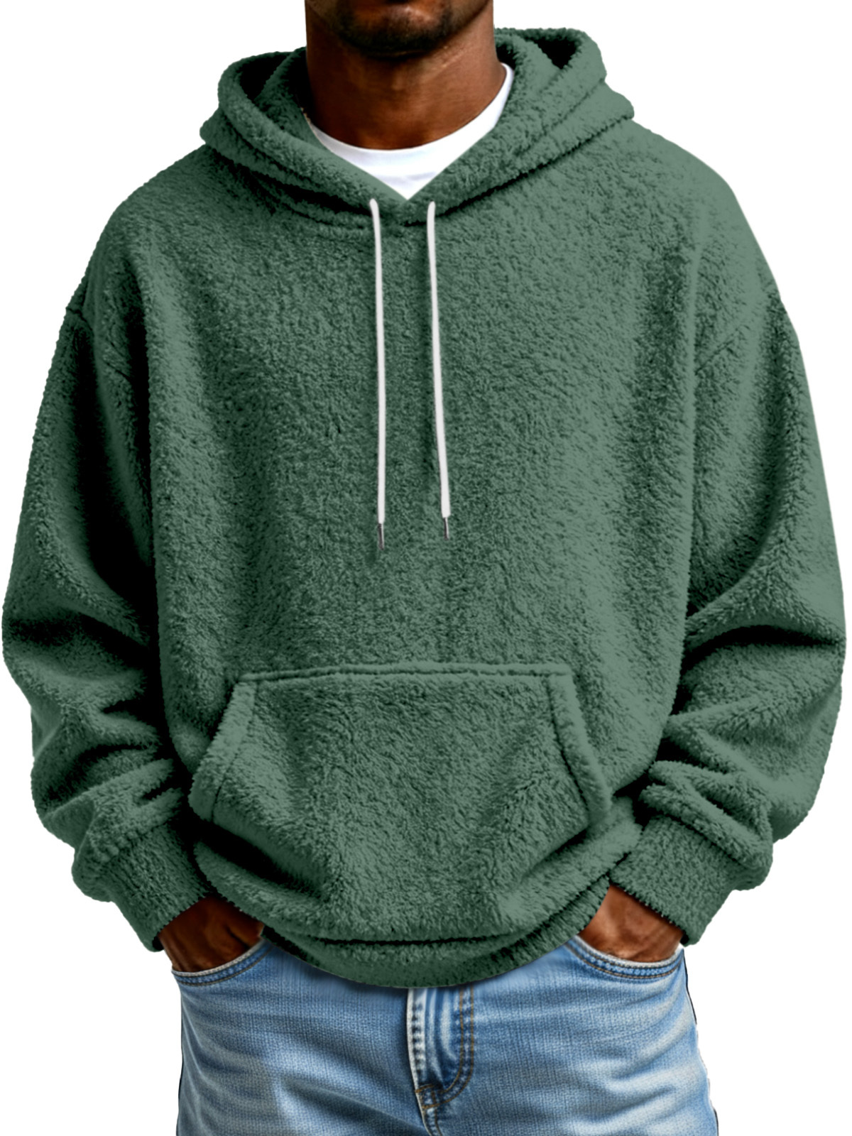 Autumn And Winter Solid Color Comfortable And Loose Double-sided Velvet Hooded Sweatshirt