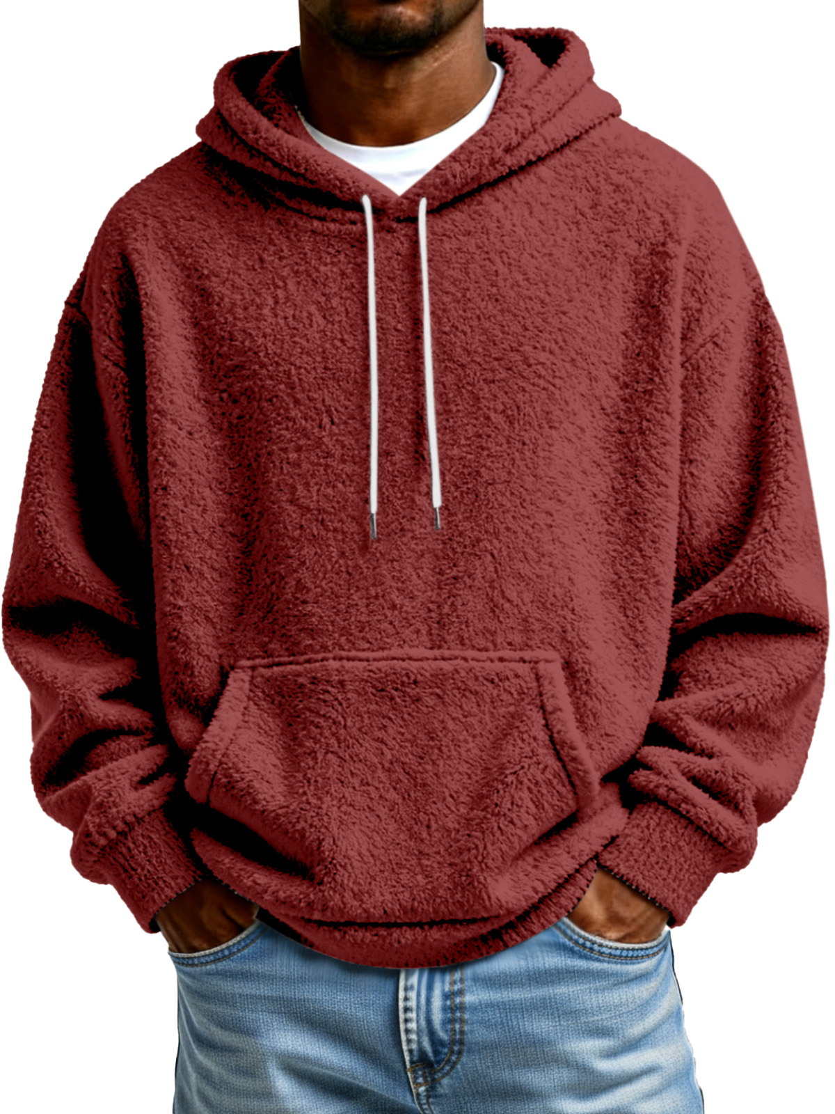 Autumn And Winter Solid Color Comfortable And Loose Double-sided Velvet Hooded Sweatshirt