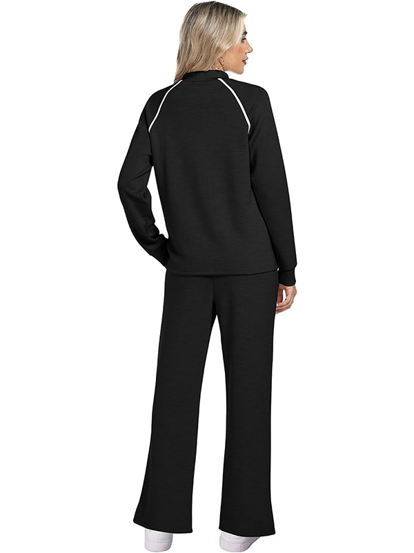 WIHOLL Lounge Sets for Women 2 Piece Fall Outfits 2025 Wide Leg Pant Matching Sets Womens Clothing