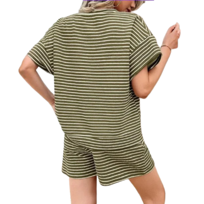 Striped Drawstring Lounge Set