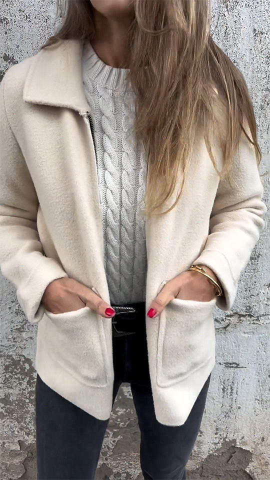 🎁Hot Sale🔥Women's Knitted Zipper Coat With Pockets