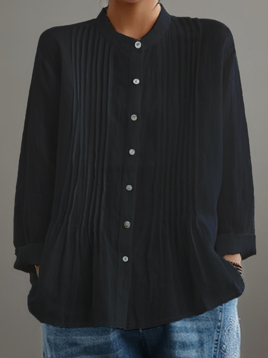 🔥 Clearance Sale 🔥Women's Casual Cotton And Linen Pleated Shirt