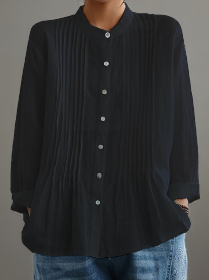 🔥 Clearance Sale 🔥Women's Casual Cotton And Linen Pleated Shirt