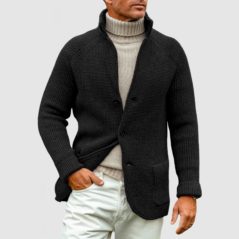 Men's Basic Lapel Pocket Cashmere Knit Blazer
