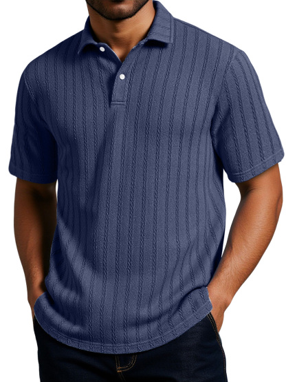 Men's Daily Texture Casual Lapel Short-sleeved Polo Shirt