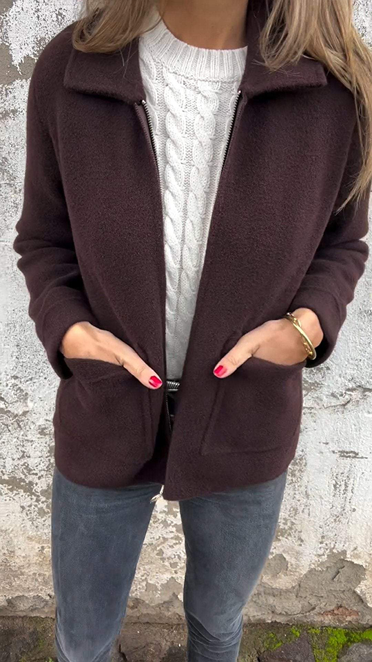 🎁Hot Sale🔥Women's Knitted Zipper Coat With Pockets