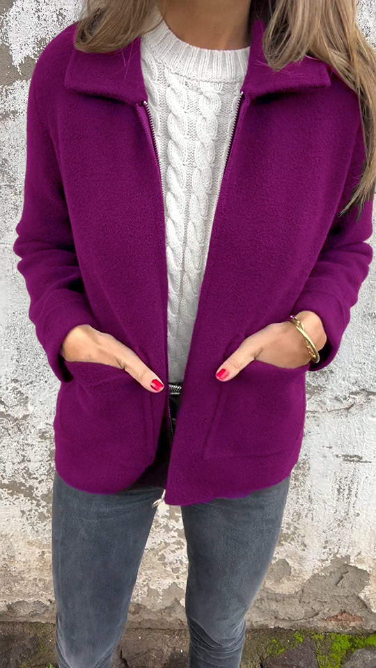 🎁Hot Sale🔥Women's Knitted Zipper Coat With Pockets