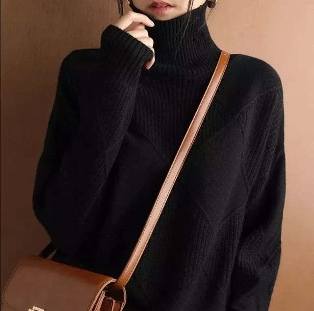 CASHMERE TURTLENECK SWEATER CARDIGAN