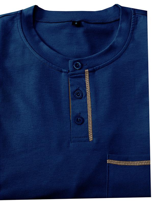 Men's Fashion Cotton Short Sleeve Henley Shirt