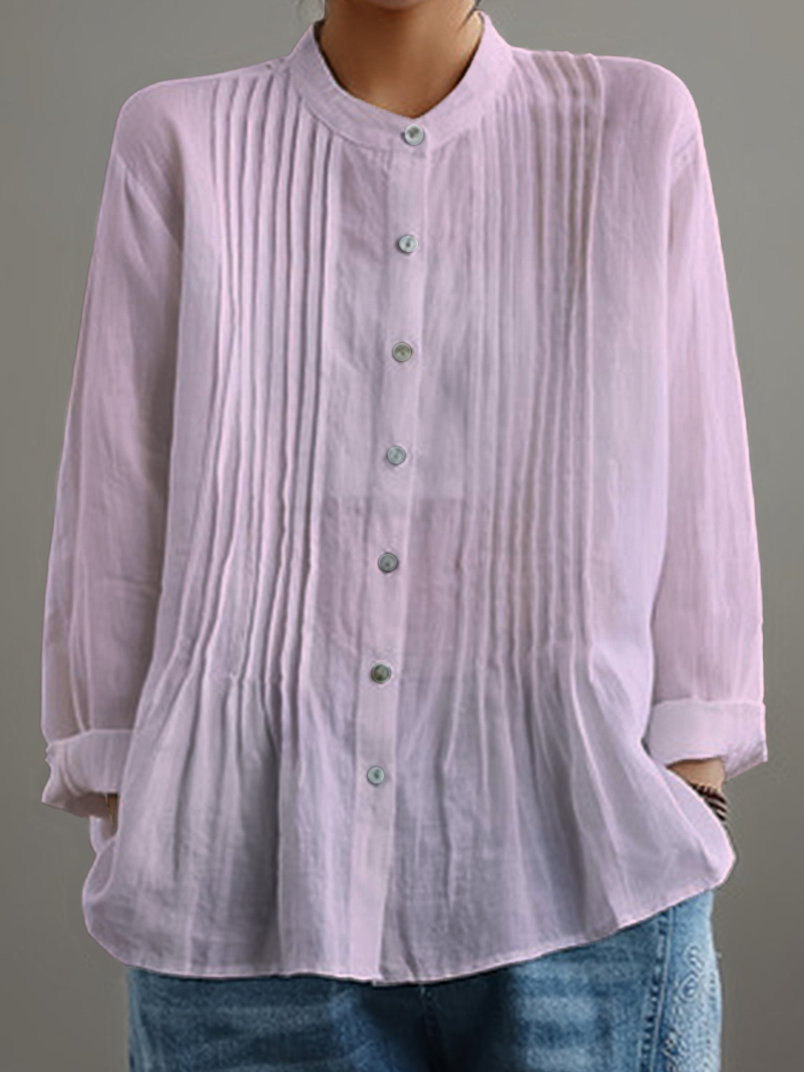 🔥 Clearance Sale 🔥Women's Casual Cotton And Linen Pleated Shirt