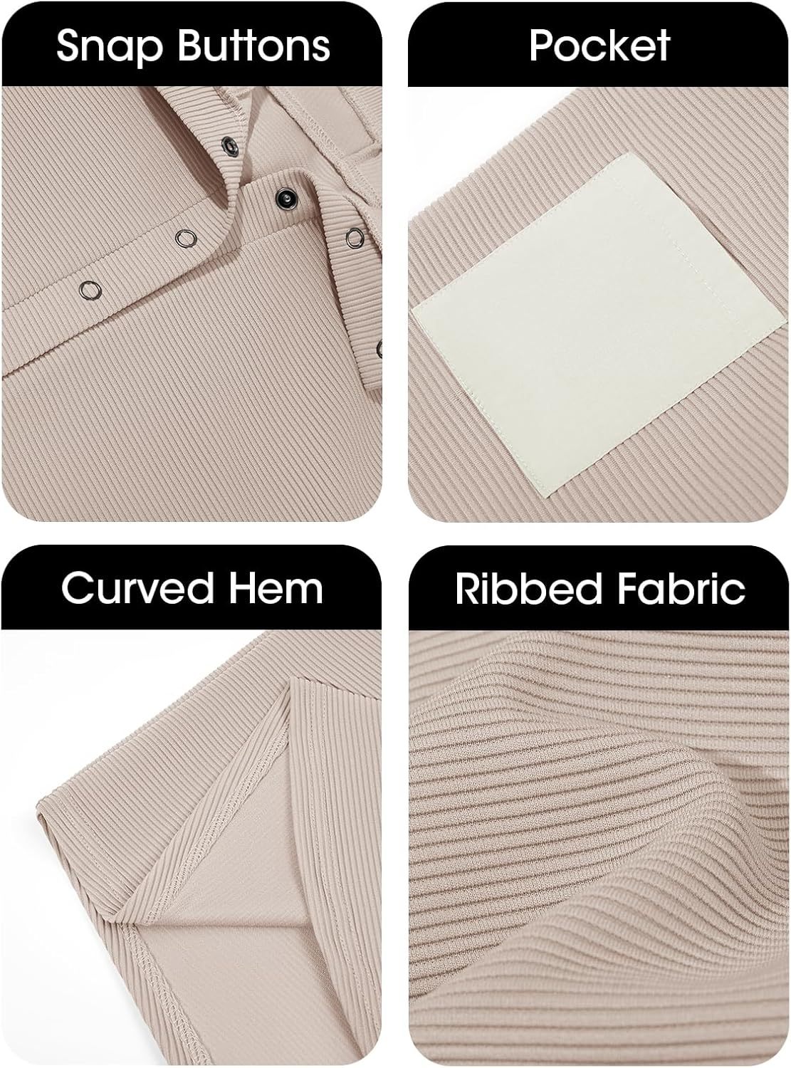 CLEARANCE SALE🔥Women's Cropped Sweatshirt Casual Henley Collar Snap Button Long Sleeves