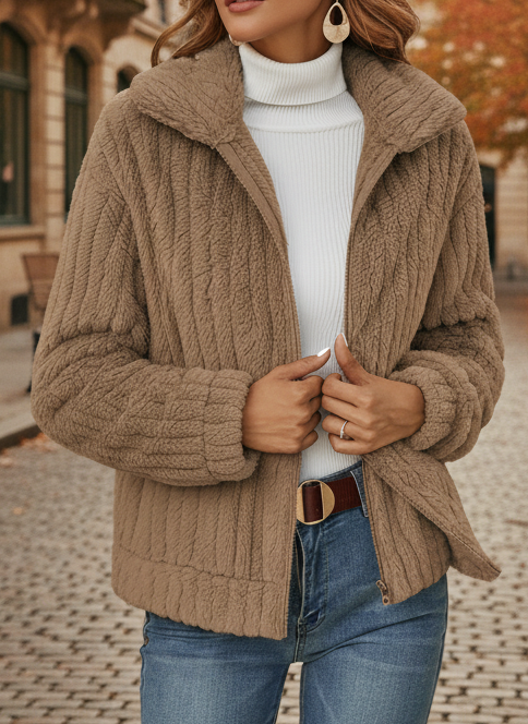 ⏰ LAST DAY SAVE 50% 💥2025 Casual Lapel Zipper Warm Plush Fleece Jacket Coat