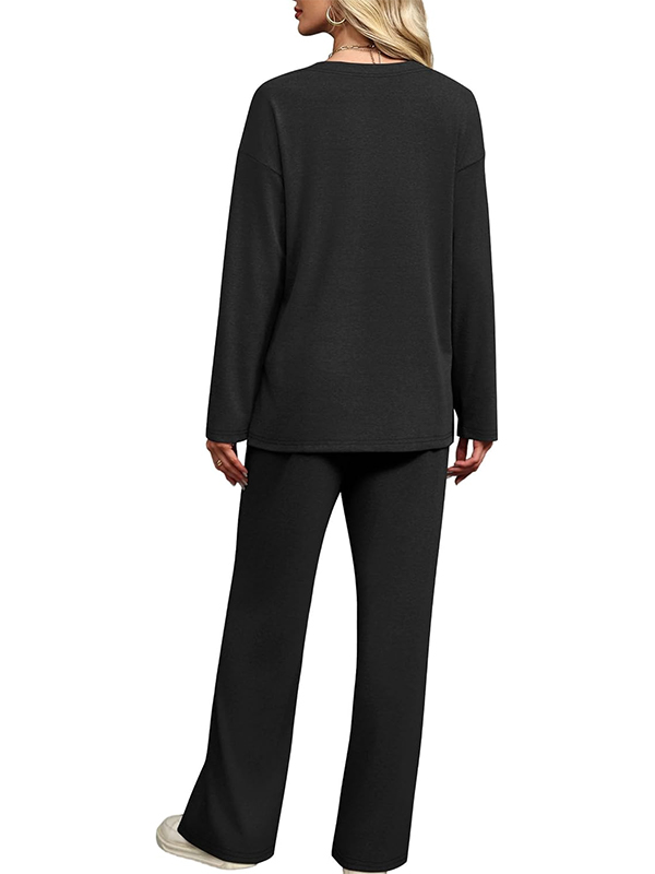 CLEARANCE SALE🔥Women's 2-piece casual suit with V-neck button-down tracksuit