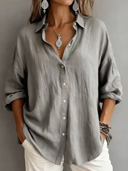New Arrivals🔥 Solid color linen textured shirt
