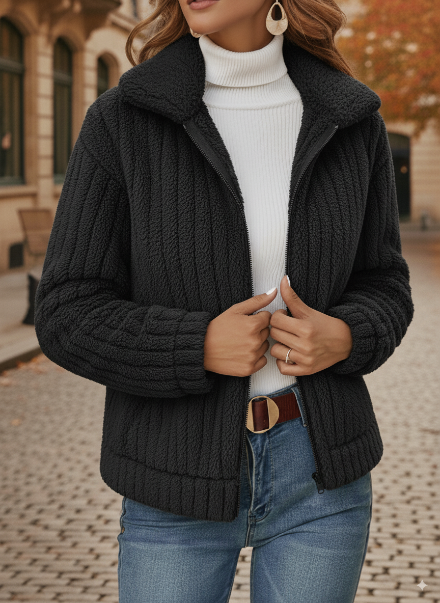 ⏰ LAST DAY SAVE 50% 💥2025 Casual Lapel Zipper Warm Plush Fleece Jacket Coat