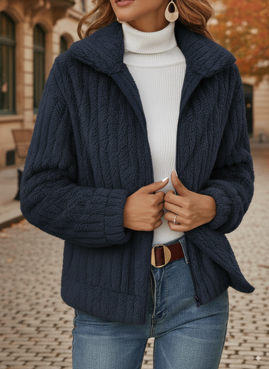 ⏰ LAST DAY SAVE 50% 💥2025 Casual Lapel Zipper Warm Plush Fleece Jacket Coat