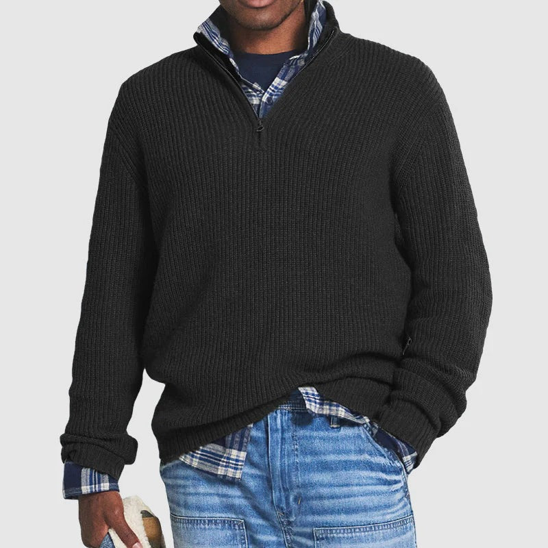 Men's Retro Casual Zipper Sweater