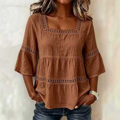 🔥CLEARANCE SALE🔥 Women’s Boho Lace Trim Babydoll Blouse