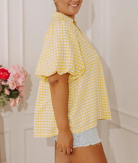 Picnic Charm Gingham Top Curves
