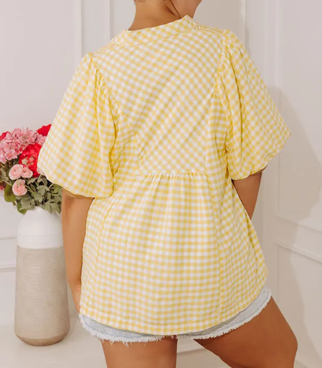 Picnic Charm Gingham Top Curves