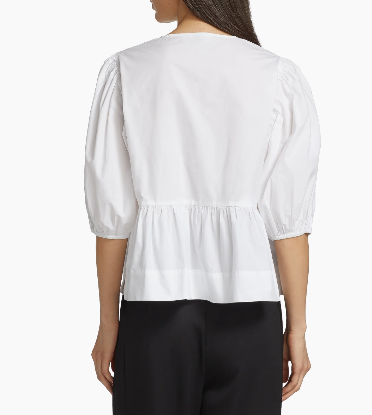 Cotton Poplin Peplum Blouse