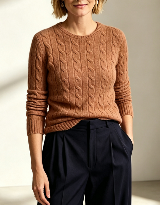 The Timeless Cable-Knit Crewneck Sweater