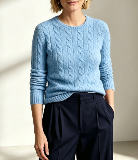 The Timeless Cable-Knit Crewneck Sweater