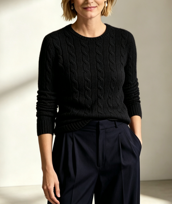 The Timeless Cable-Knit Crewneck Sweater