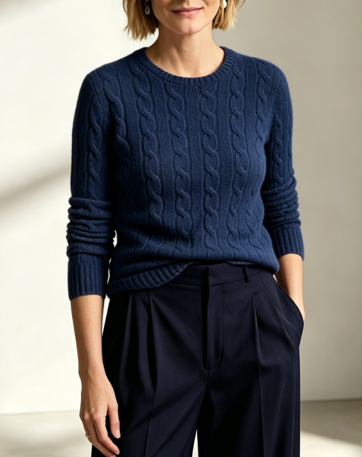 The Timeless Cable-Knit Crewneck Sweater