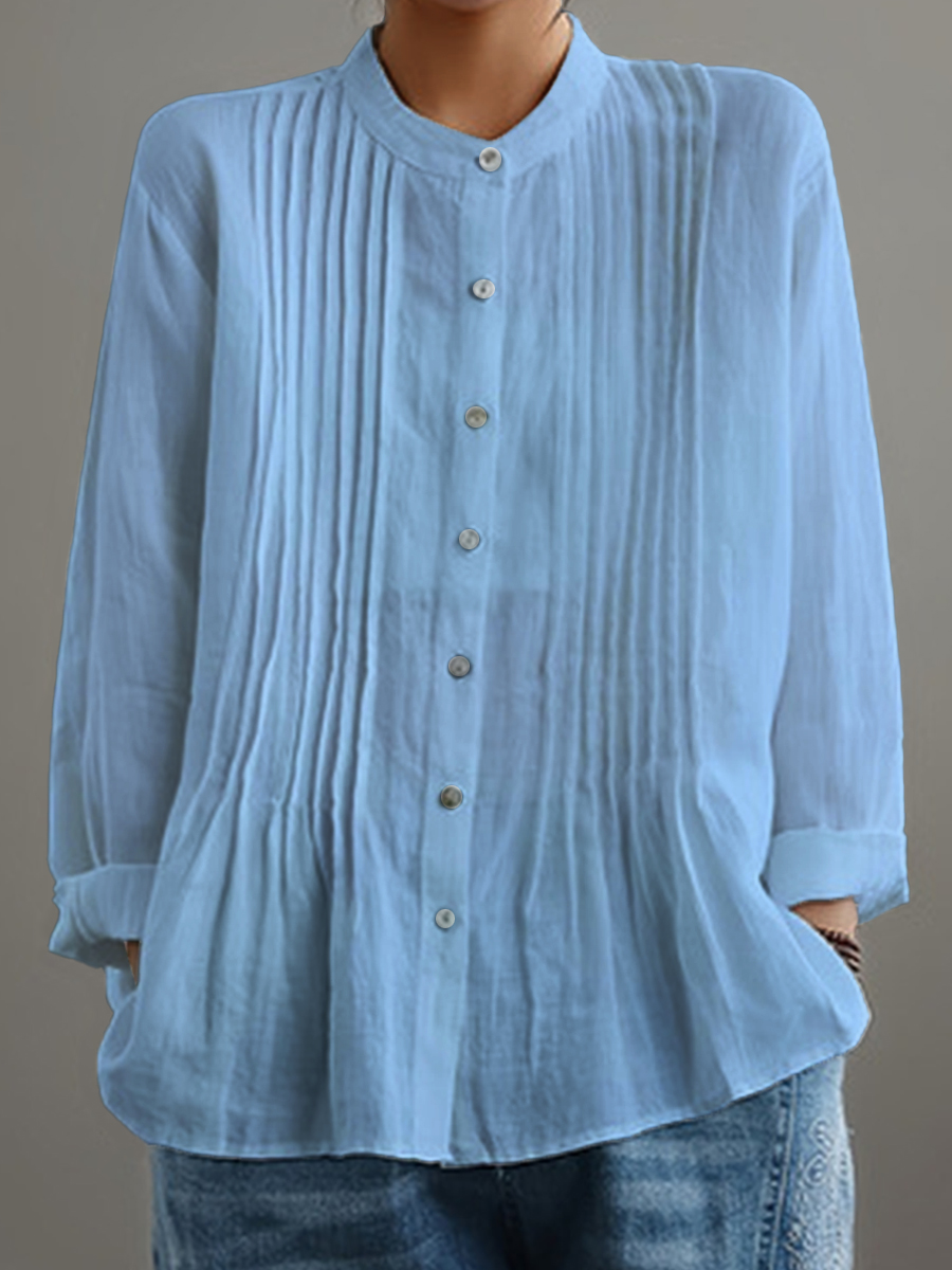 🔥 Clearance Sale 🔥Women's Casual Cotton And Linen Pleated Shirt