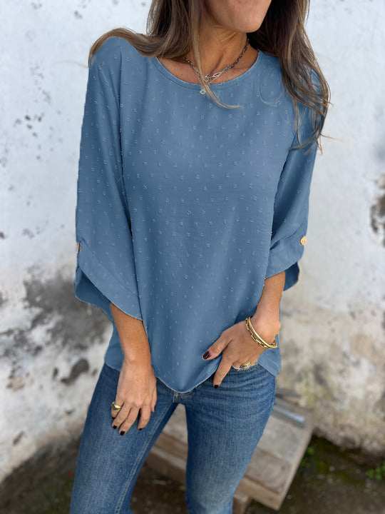 CLEARANCE SALE🔥 Round Neck Embroidered Large Cuffs Casual Shirt