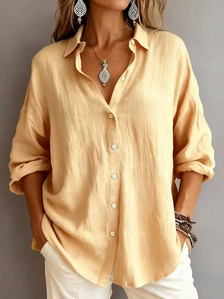 New Arrivals🔥 Solid color linen textured shirt