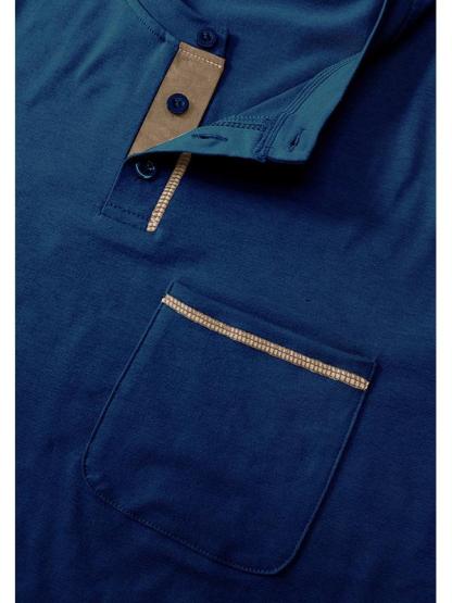 Men's Fashion Cotton Short Sleeve Henley Shirt