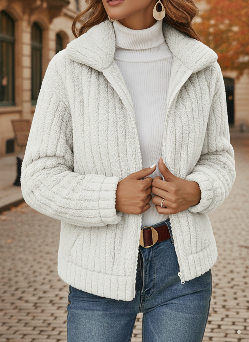 ⏰ LAST DAY SAVE 50% 💥2025 Casual Lapel Zipper Warm Plush Fleece Jacket Coat