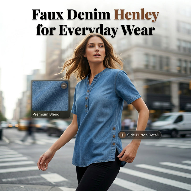 New Arrival 🔥⏰Women's Breathable Casual Denim Look Top