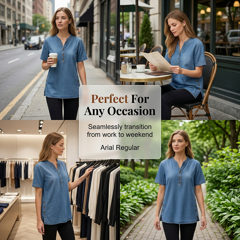 New Arrival 🔥⏰Women's Breathable Casual Denim Look Top