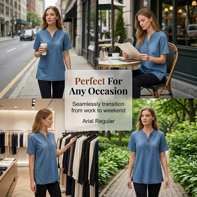 New Arrival 🔥⏰Women's Breathable Casual Denim Look Top