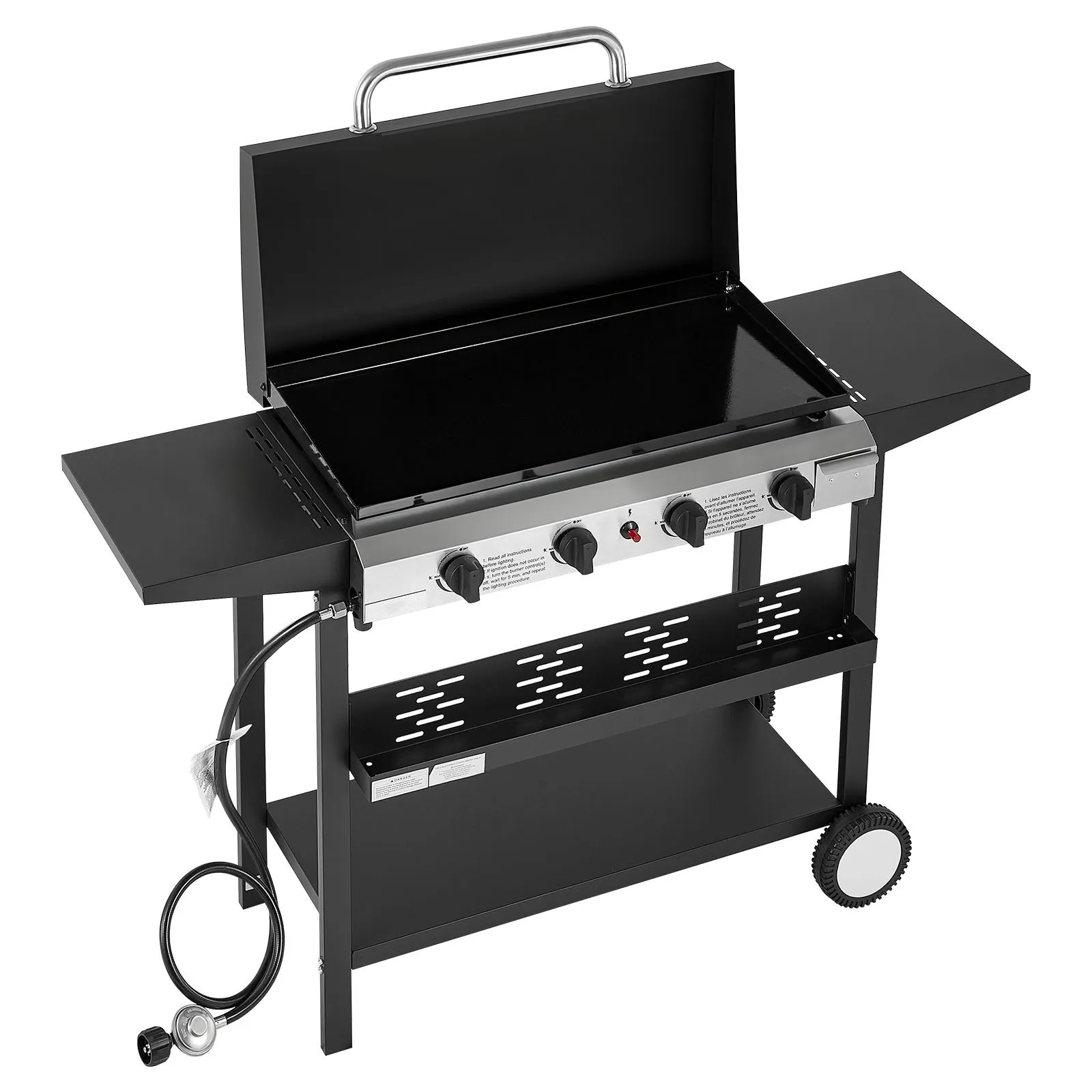 ⚡️Factory wholesale promotion 80% OFF⚡️ Gas Griddle, 3-Burner Flat Top Grill, Propane Griddle with Wheels