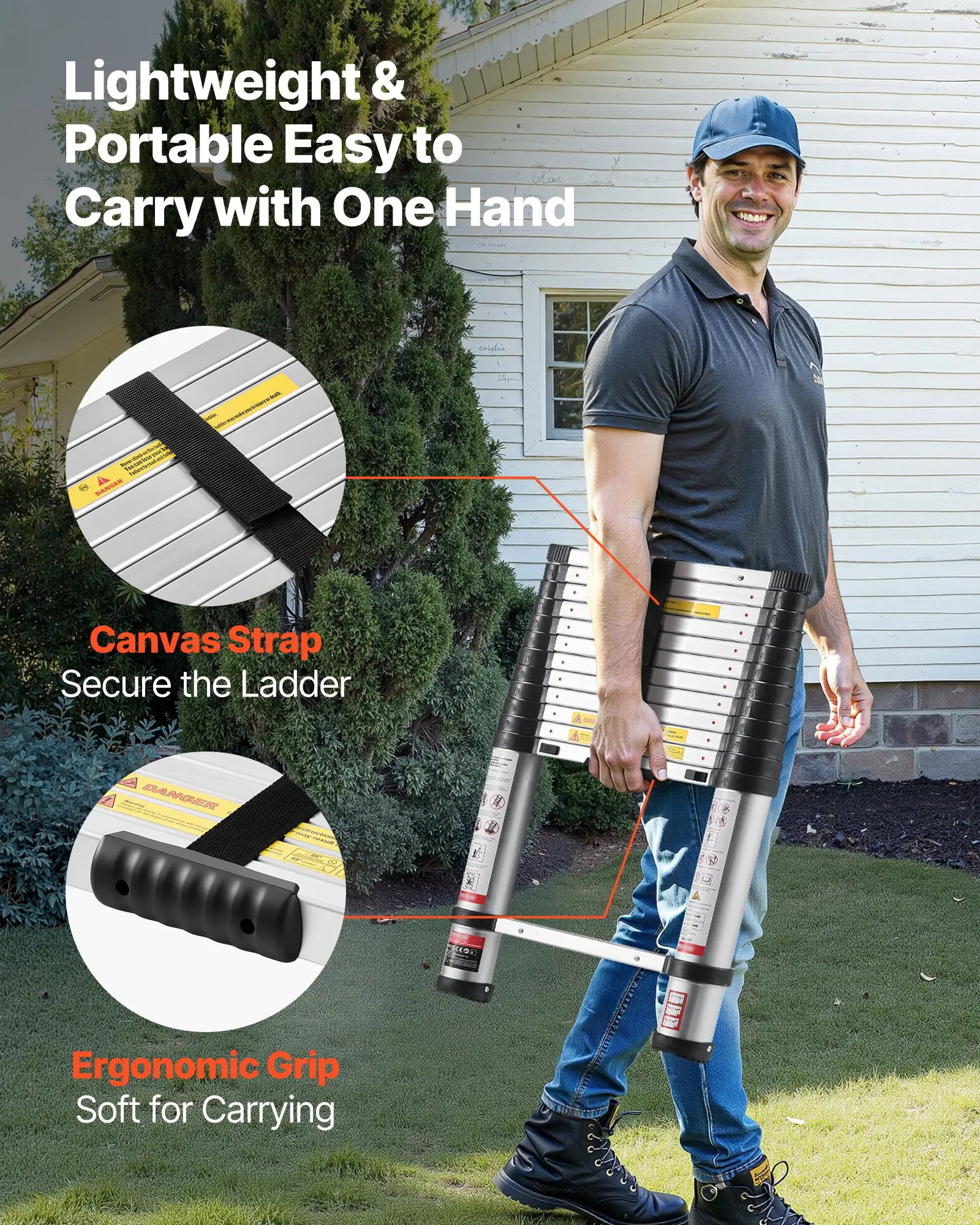 ⚡️Factory wholesale promotion 80% OFF⚡️ Telescoping Ladder, Aluminum Lightweight Multi-Purpose Collapsible Extension