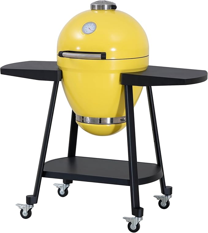 20-inch (approx. 50.8 cm) Kamado Charcoal Grill with Pizza Stone, Ultimate Outdoor Grill Egg Grill and Wheeled Smoke Unit