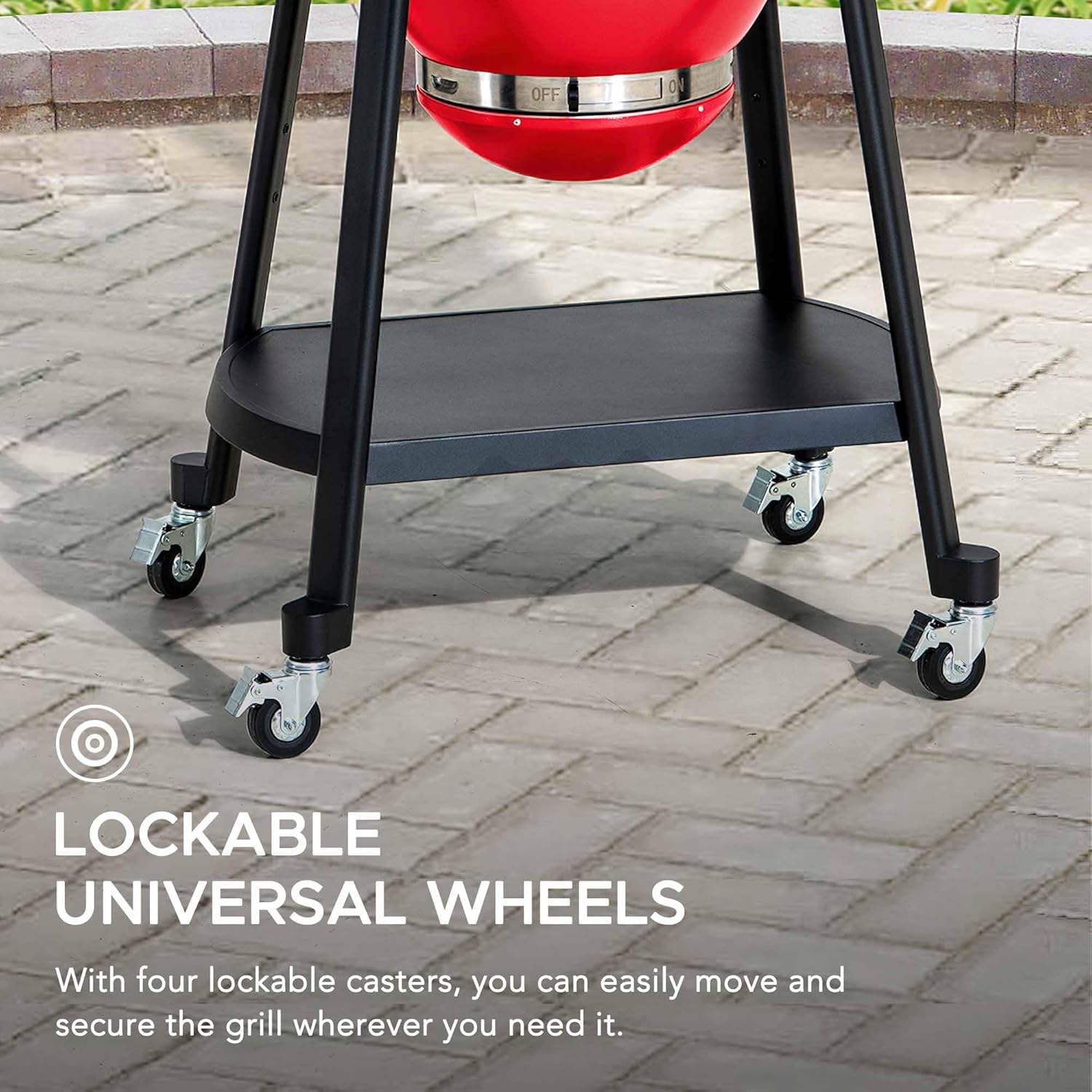 20-inch (approx. 50.8 cm) Kamado Charcoal Grill with Pizza Stone, Ultimate Outdoor Grill Egg Grill and Wheeled Smoke Unit