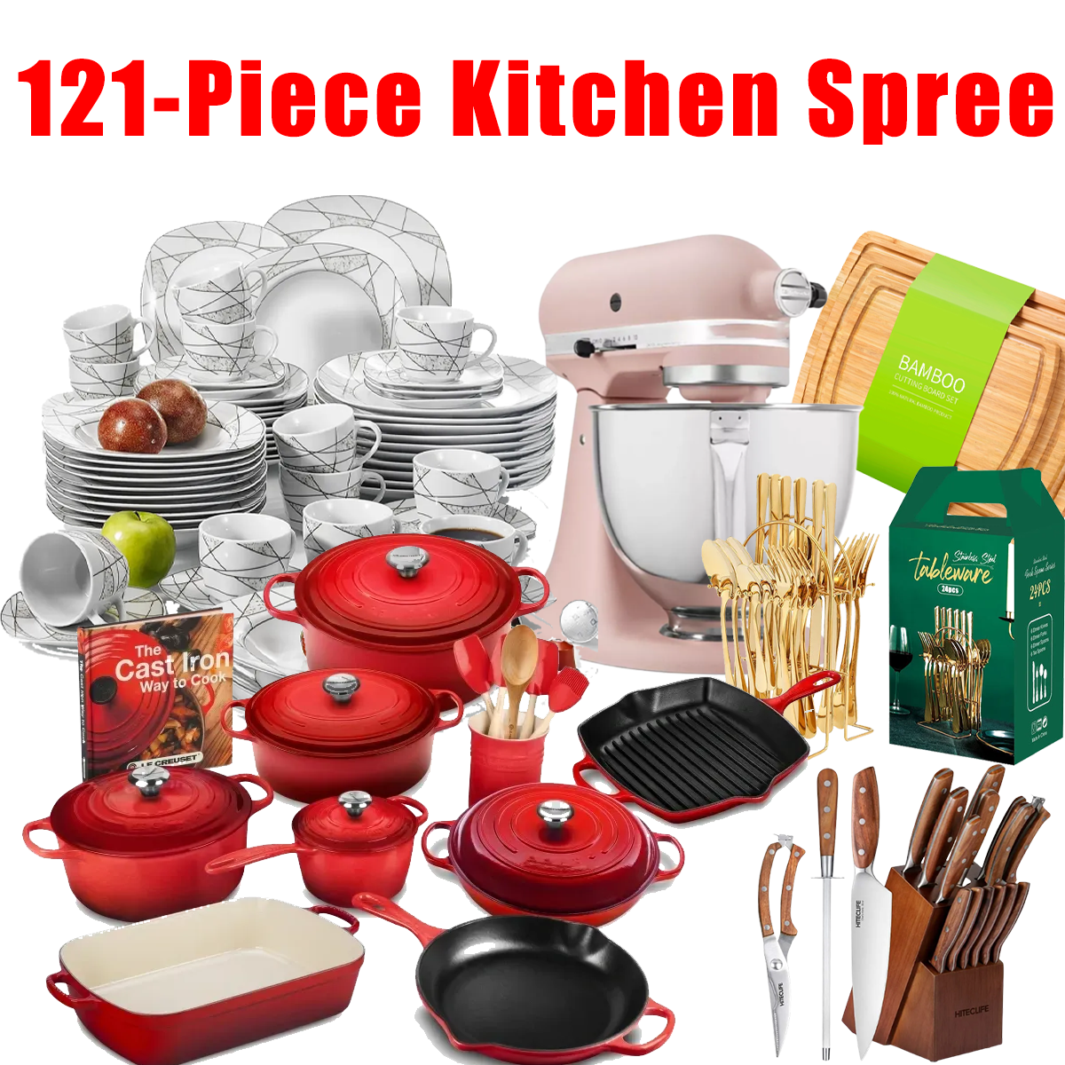 Spring Sale💥 121-piece Kitchen Spree, Meeting All The Needs Of The Kitchen