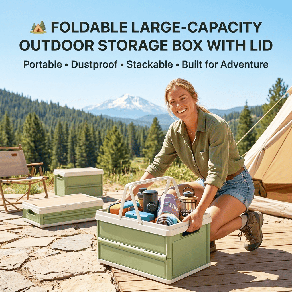 🏕️ Foldable Large-Capacity Outdoor Storage Box with Lid