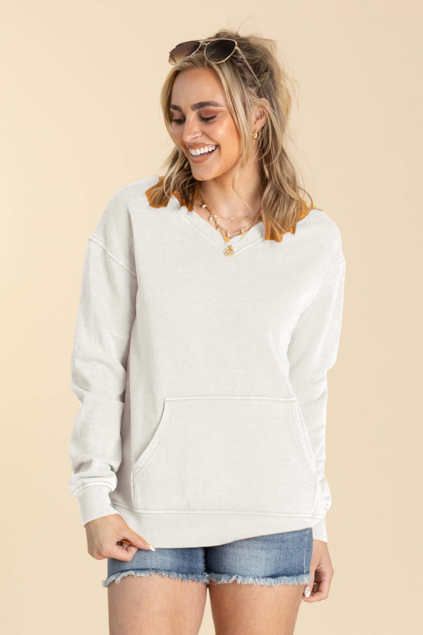 ⚠️ Your Favorite Is Back!🔥Pigment Dyed Cozy Campfire V-Neck Sweatshirt